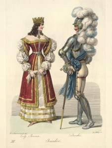 Ivanhoe costume designs from the nineteenth century. Used with kind permission from the University of Edinburgh.